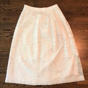 NWT JCrew white midi skirt